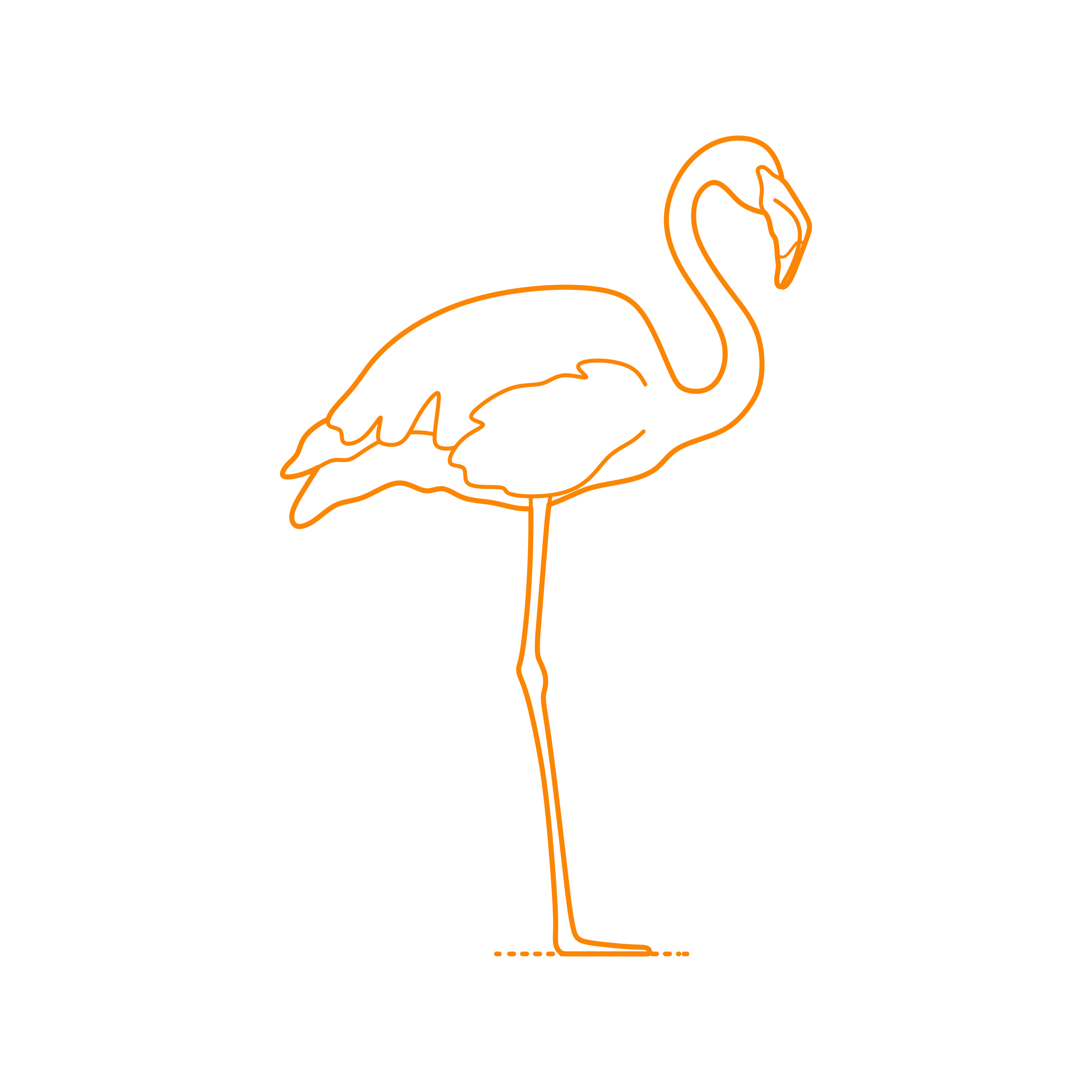 Animals Shorebirds Greater Flamingo Svg Line Art Free Vectors